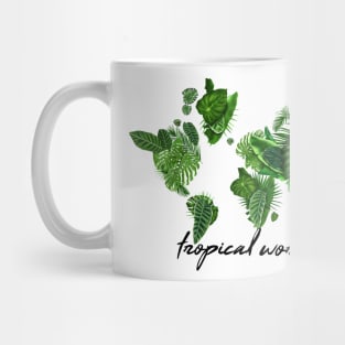 world map tropical Mug